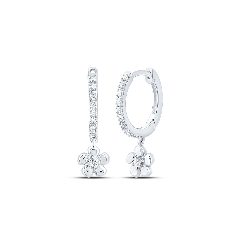 1/8 CTW-DIA CN GIFT FLOWER DANGLING EARRING Daisy Joyeria