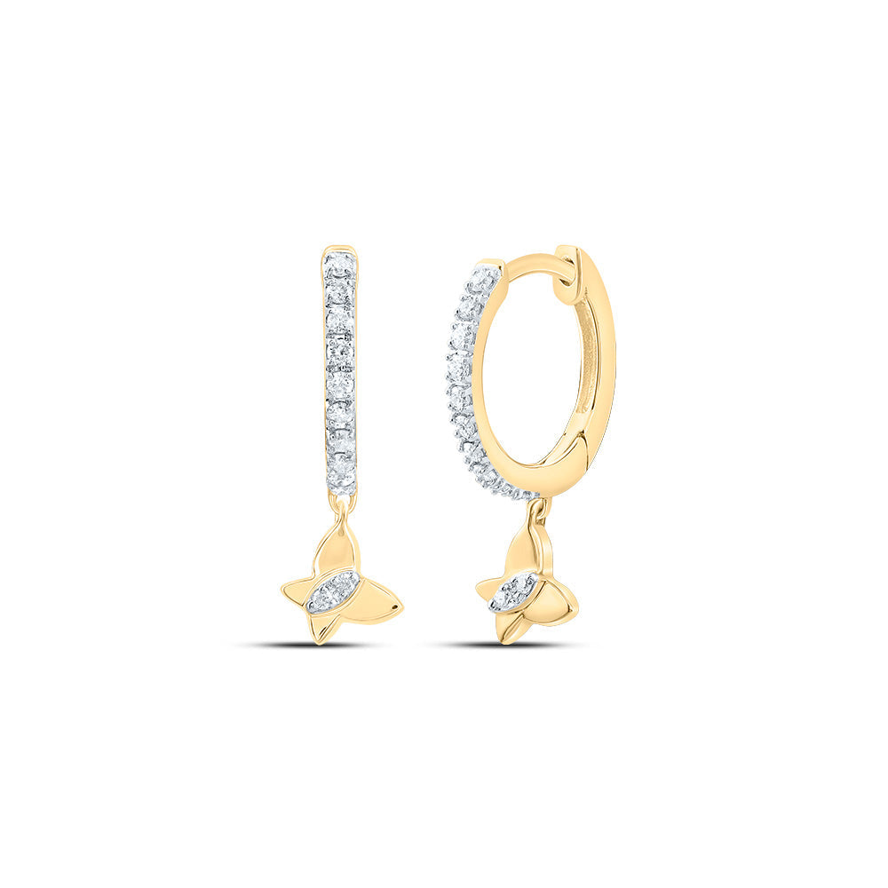 1/10 CTW-DIA CN GIFT BUTTERFLY DANGLING EARRING Daisy Joyeria