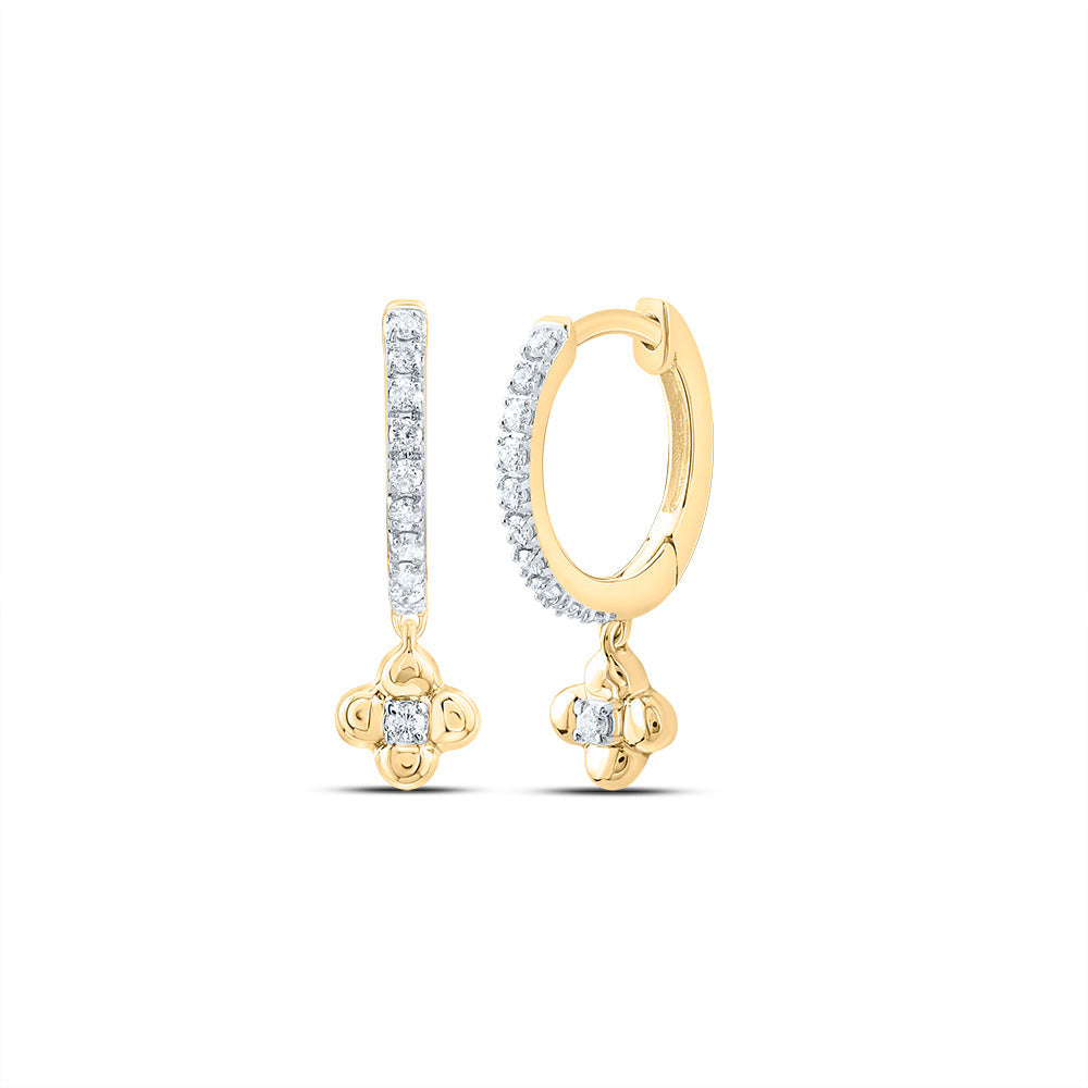 1/8CTW-DIA CN GIFT CLOVER DANGLING EARRING Daisy Joyeria