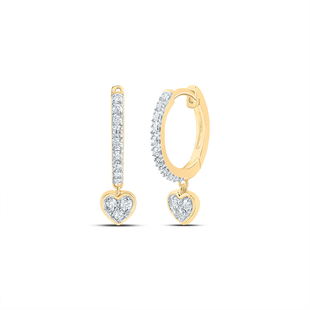 1/6 CTW-NAT DIA CN GIFT HEART DANGLING EARRING Daisy Joyeria