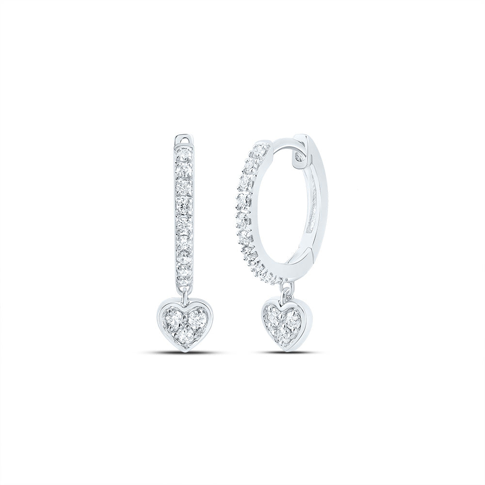 1/6 CTW-NAT DIA CN GIFT HEART DANGLING EARRING Daisy Joyeria