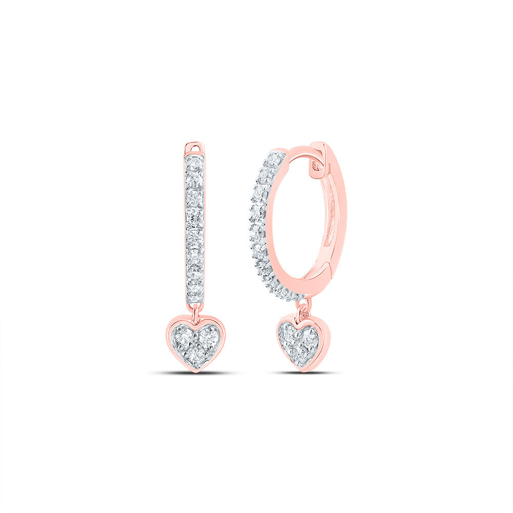 1/6 CTW-NAT DIA CN GIFT HEART DANGLING EARRING Daisy Joyeria