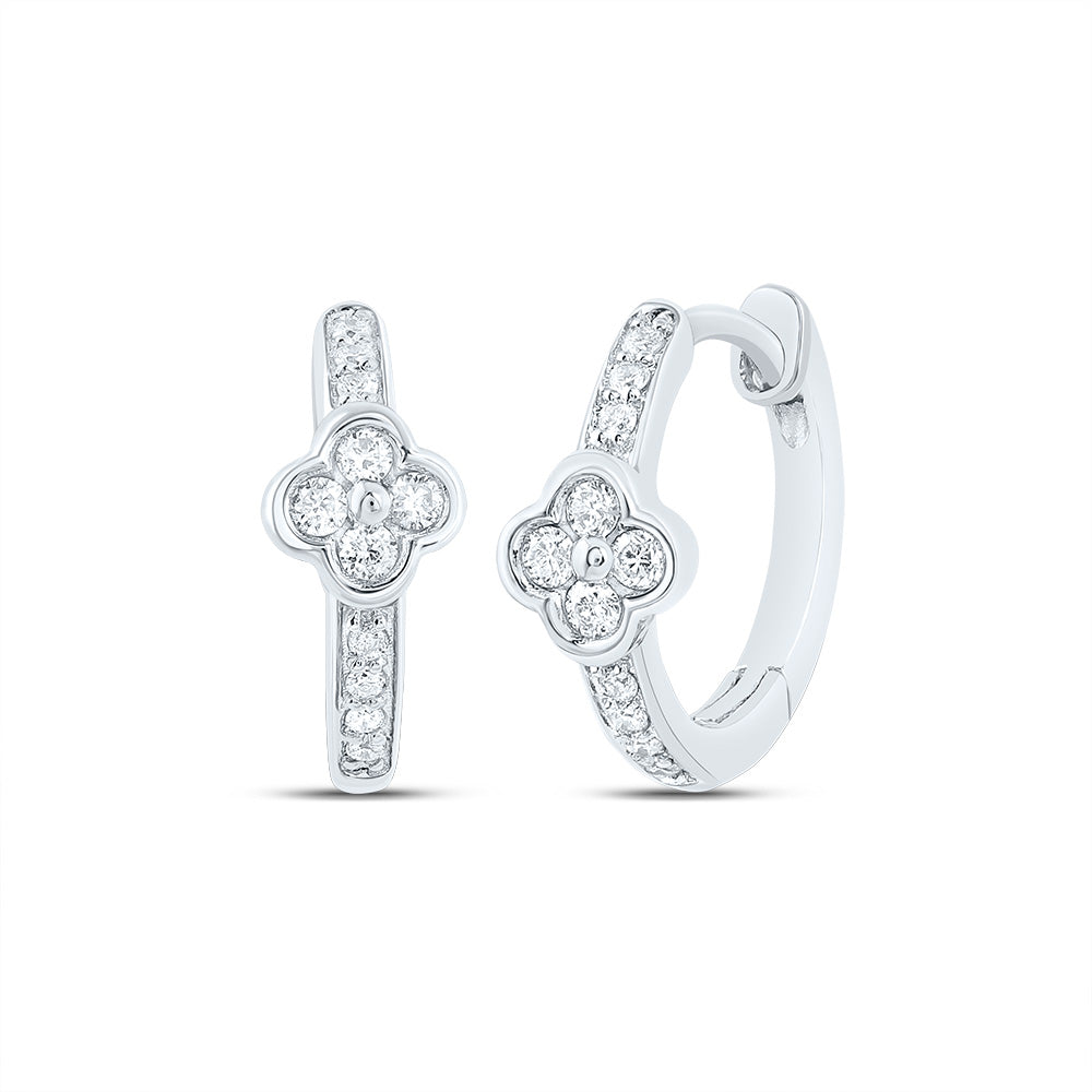 1/10CTW-DIA CN GIFT CLOVER HOOP EARRING Daisy Joyeria