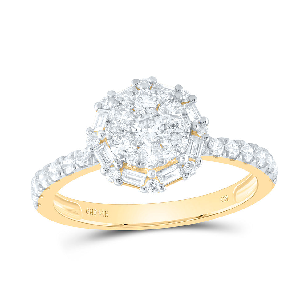 7/8CTW-DIA CN FLOWER ROUND FASHION RING 7 Daisy Joyeria