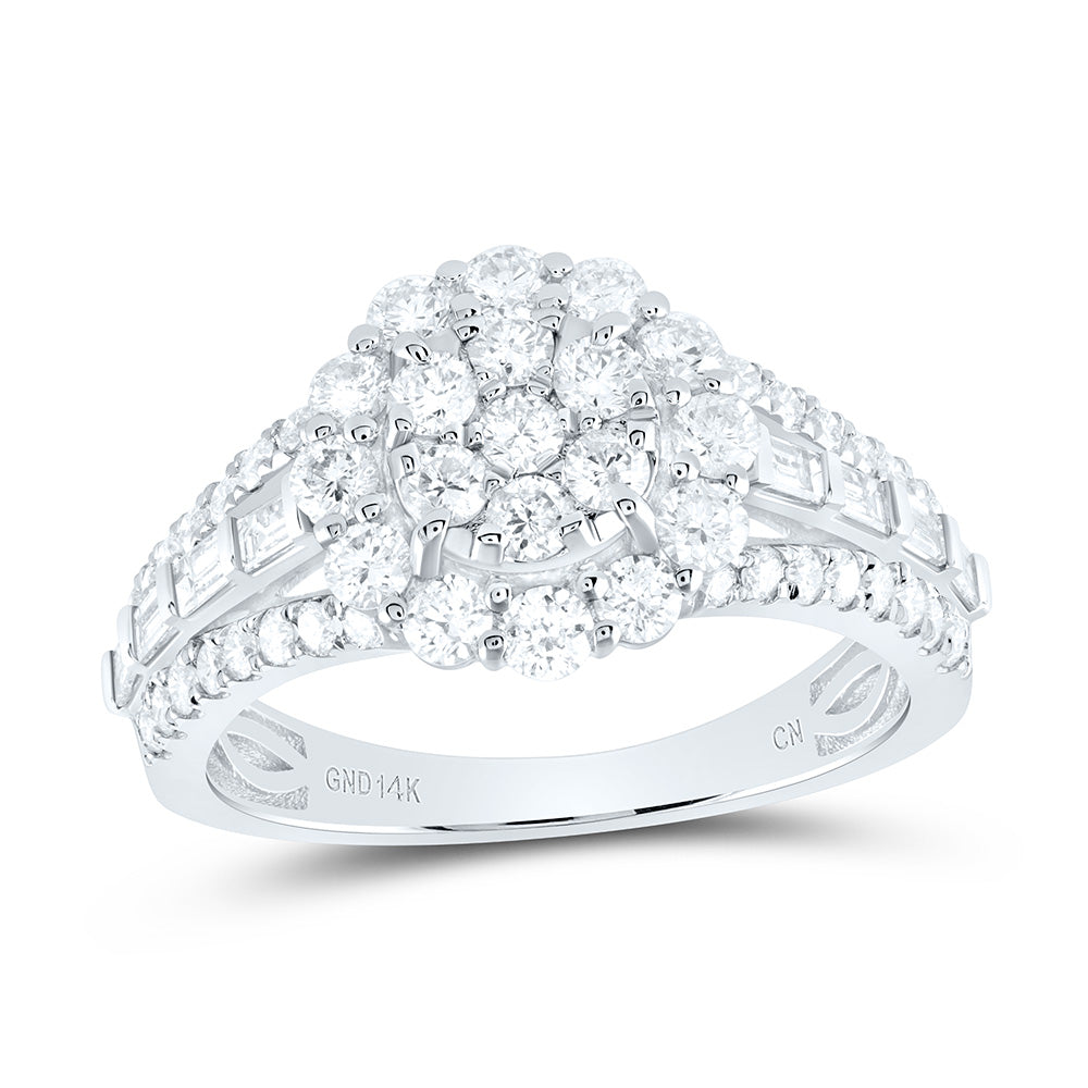 1 3/8CTW-DIA CN FLOWER ROUND FASHION RING 7 Daisy Joyeria