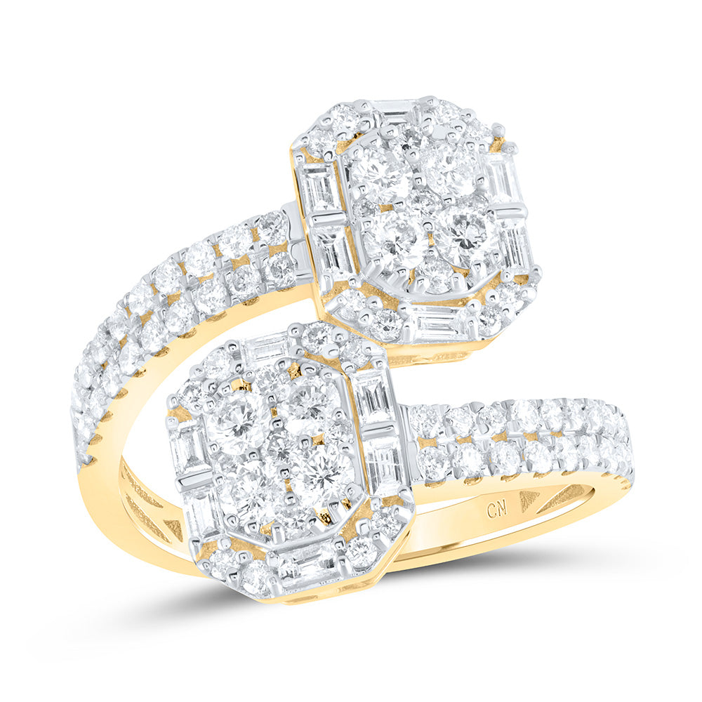 1 1/3CTW-DIA CN FASHION EMERALD CUFF RING 7 Daisy Joyeria