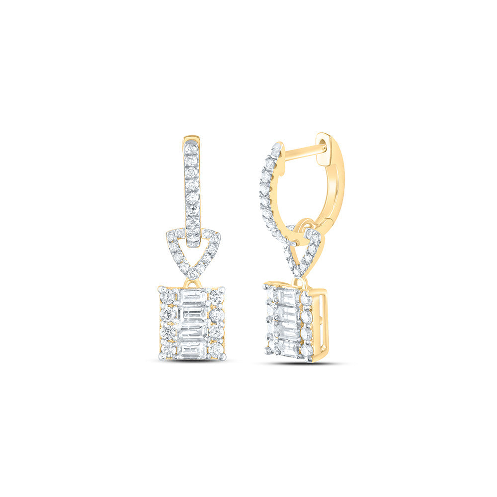 7/8CTW-DIA CN FASHION EMERALD DANGLING EARRING Daisy Joyeria