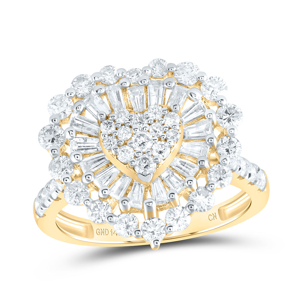 1 7/8 CTW-NAT DIA CN FASHION HEART RING 7 Daisy Joyeria
