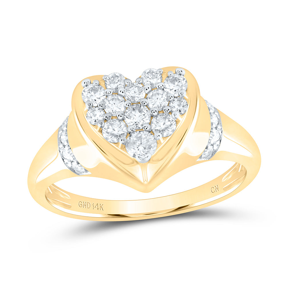 1/2 CTW-NAT DIA CN FASHION HEART RING 7 Daisy Joyeria
