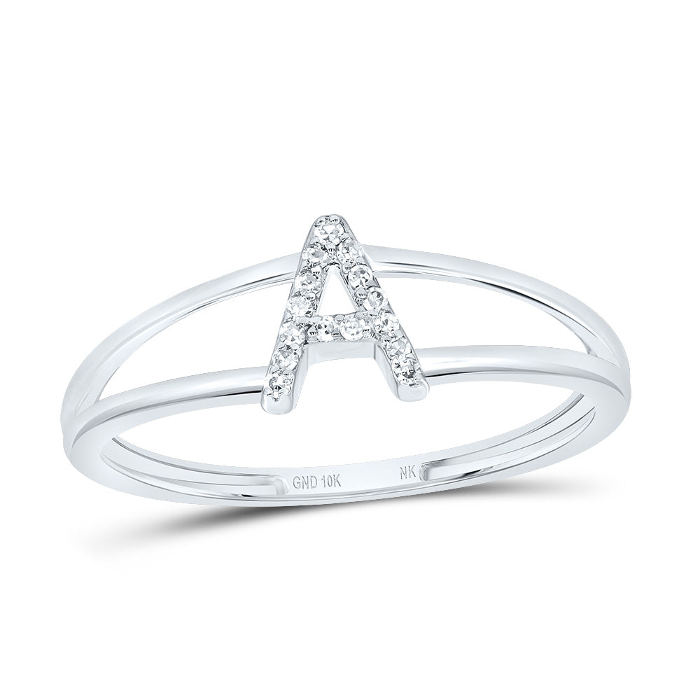 1/20CTW-DIA NK GIFT INITIAL "A" LADIES RING 7 Daisy Joyeria