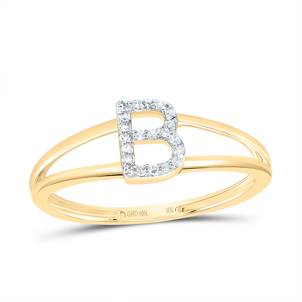 1/20CTW-DIA NK GIFT INITIAL "B" LADIES RING 7 Daisy Joyeria