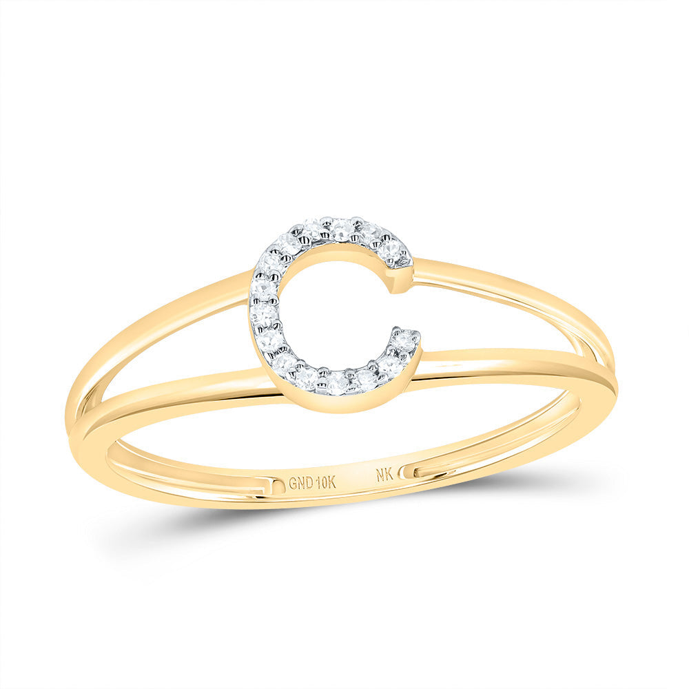 1/20CTW-DIA NK GIFT INITIAL "C" LADIES RING 7 Daisy Joyeria