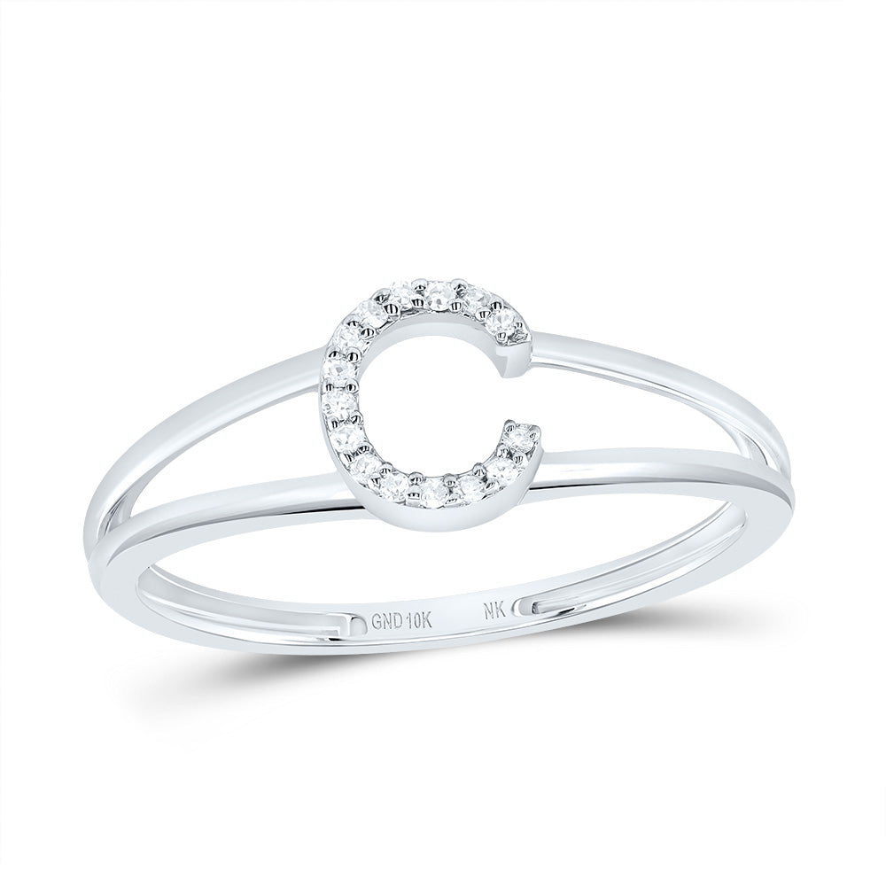 1/20CTW-DIA NK GIFT INITIAL "C" LADIES RING 7 Daisy Joyeria