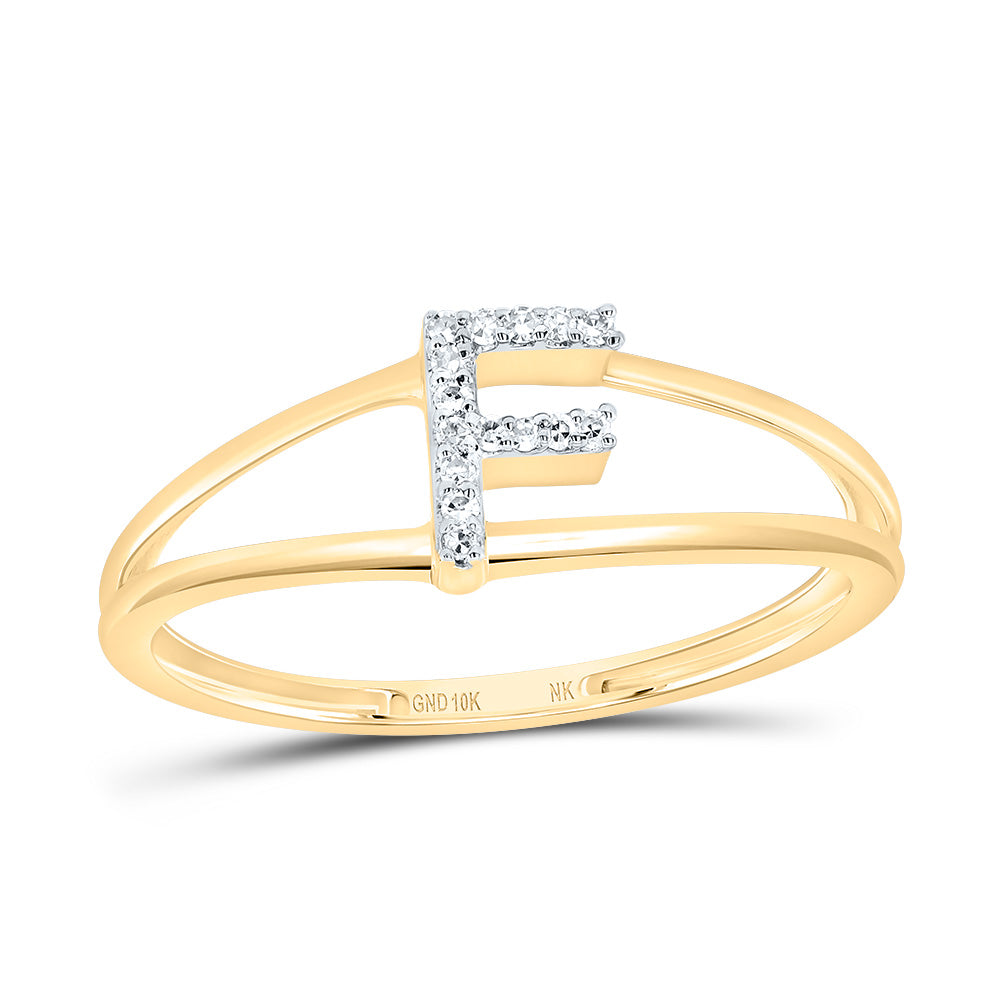 1/20CTW-DIA NK GIFT INITIAL "F" LADIES RING 7 Daisy Joyeria
