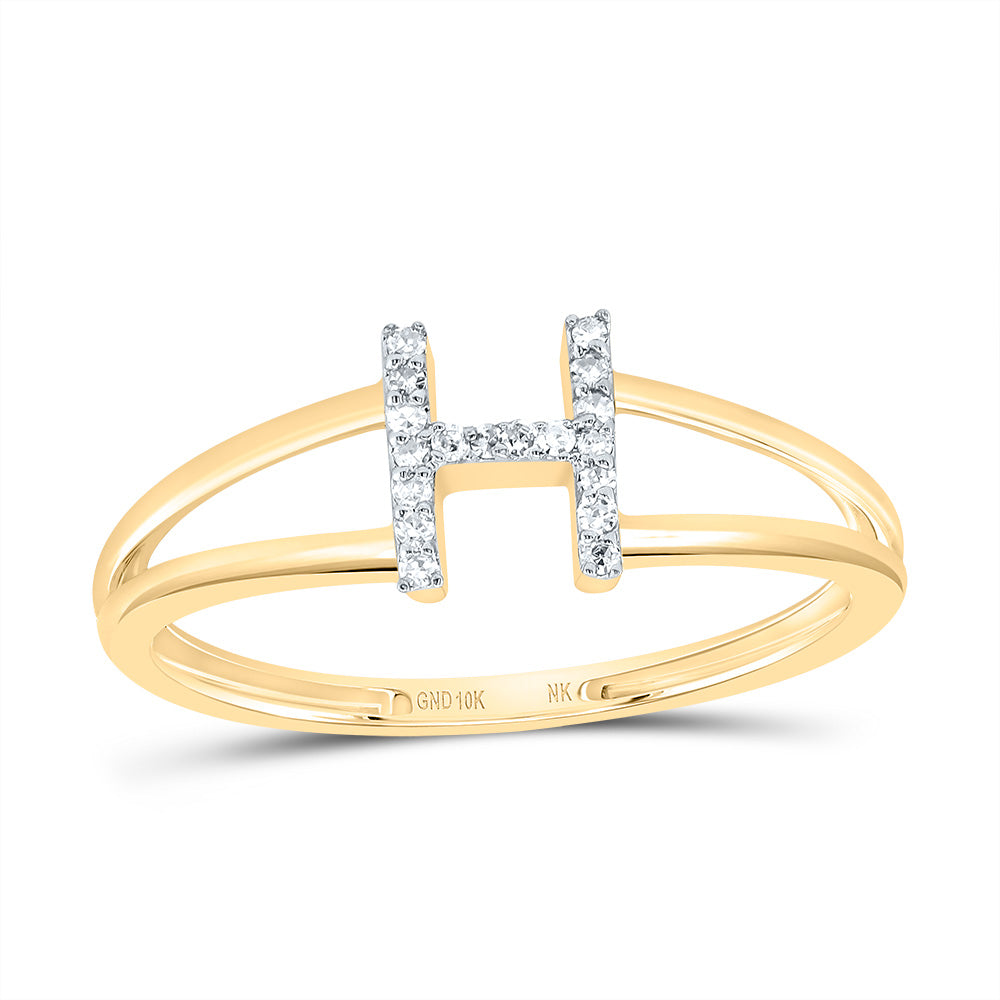 1/20CTW-DIA NK GIFT INITIAL "H" LADIES RING 7 Daisy Joyeria
