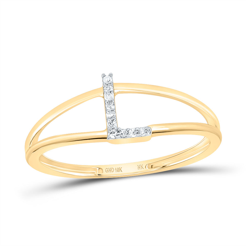 0.03CTW-DIA NK GIFT INITIAL "L" LADIES RING 7 Daisy Joyeria