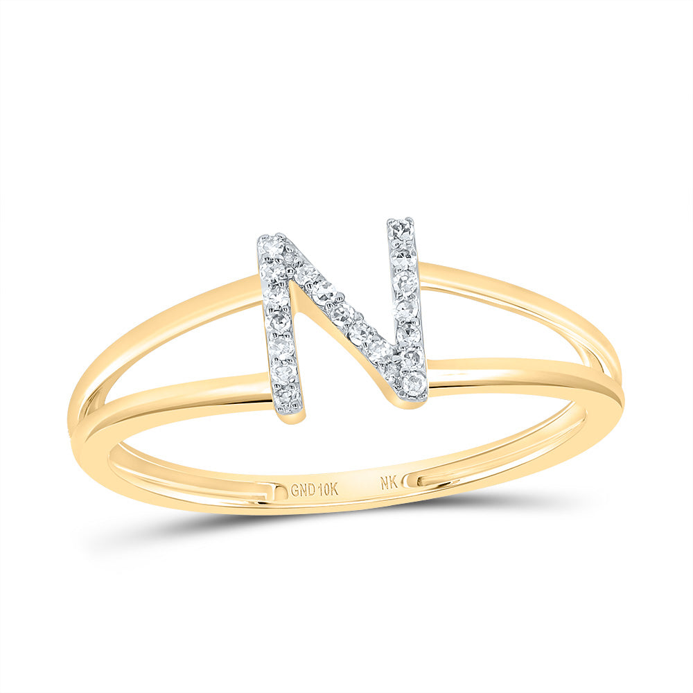 1/20CTW-DIA NK GIFT INITIAL "N" LADIES RING 7 Daisy Joyeria