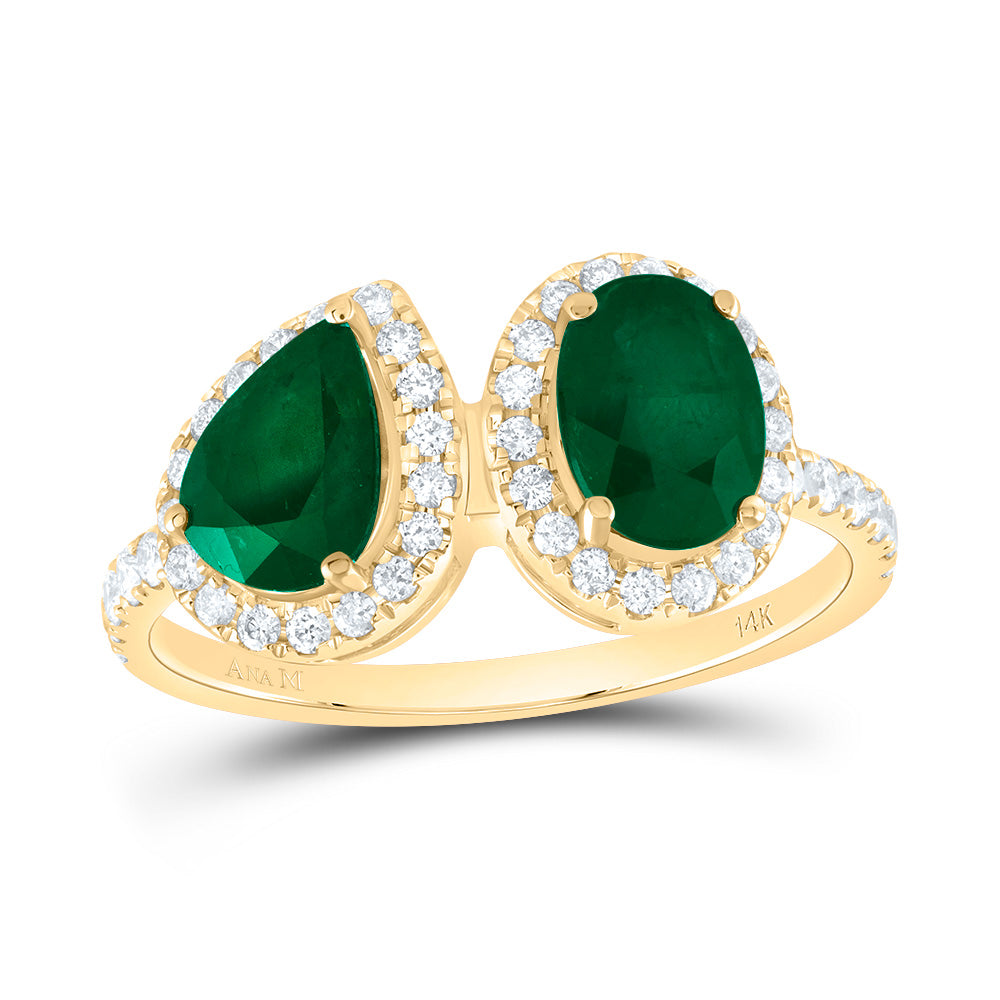 3/8CTW-NAT DIA ANA M 7X5MM PS-EM, 7X5MM OV-EM NAT GEM RING 7 Daisy Joyeria