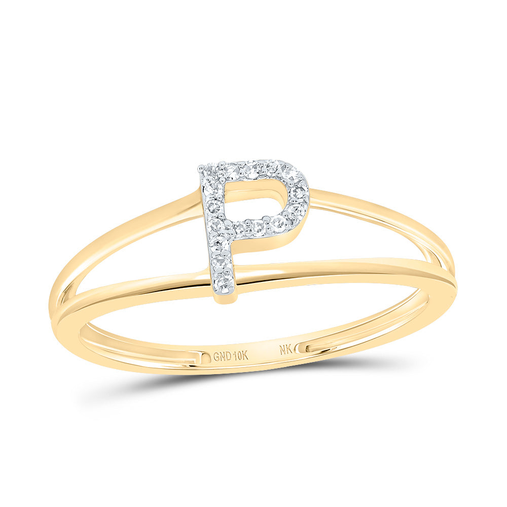 1/20CTW-DIA NK GIFT INITIAL "P" LADIES RING 7 Daisy Joyeria