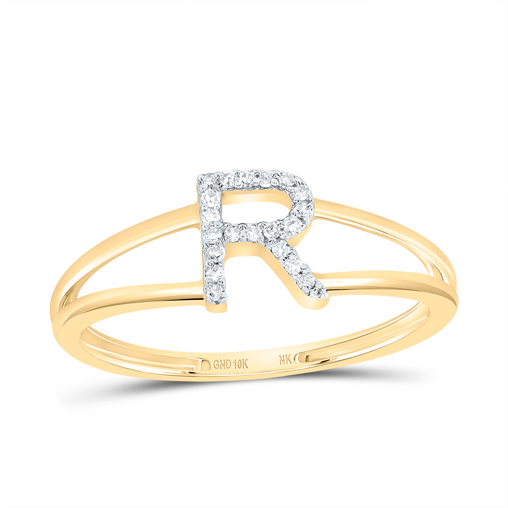 1/20CTW-DIA NK GIFT INITIAL "R" LADIES RING 7 Daisy Joyeria