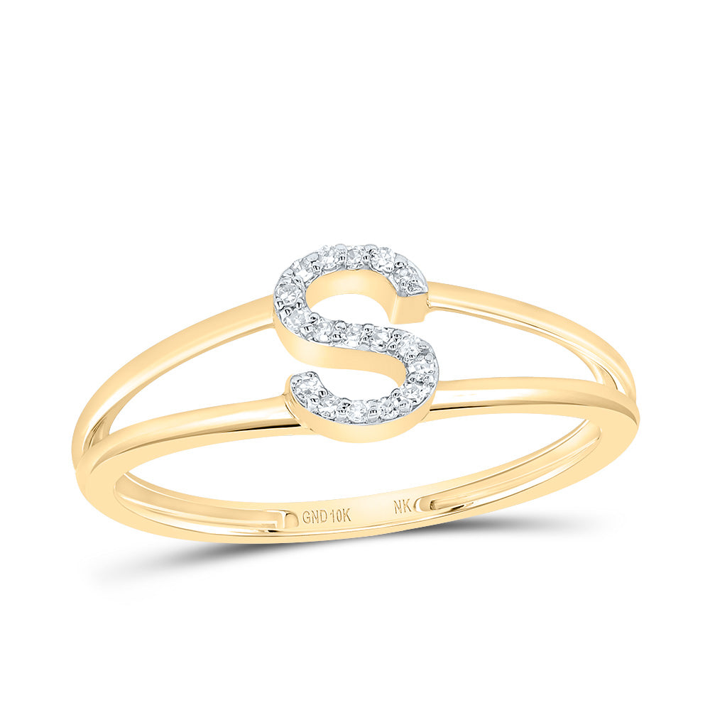 1/20CTW-DIA NK GIFT INITIAL "S" LADIES RING 7 Daisy Joyeria