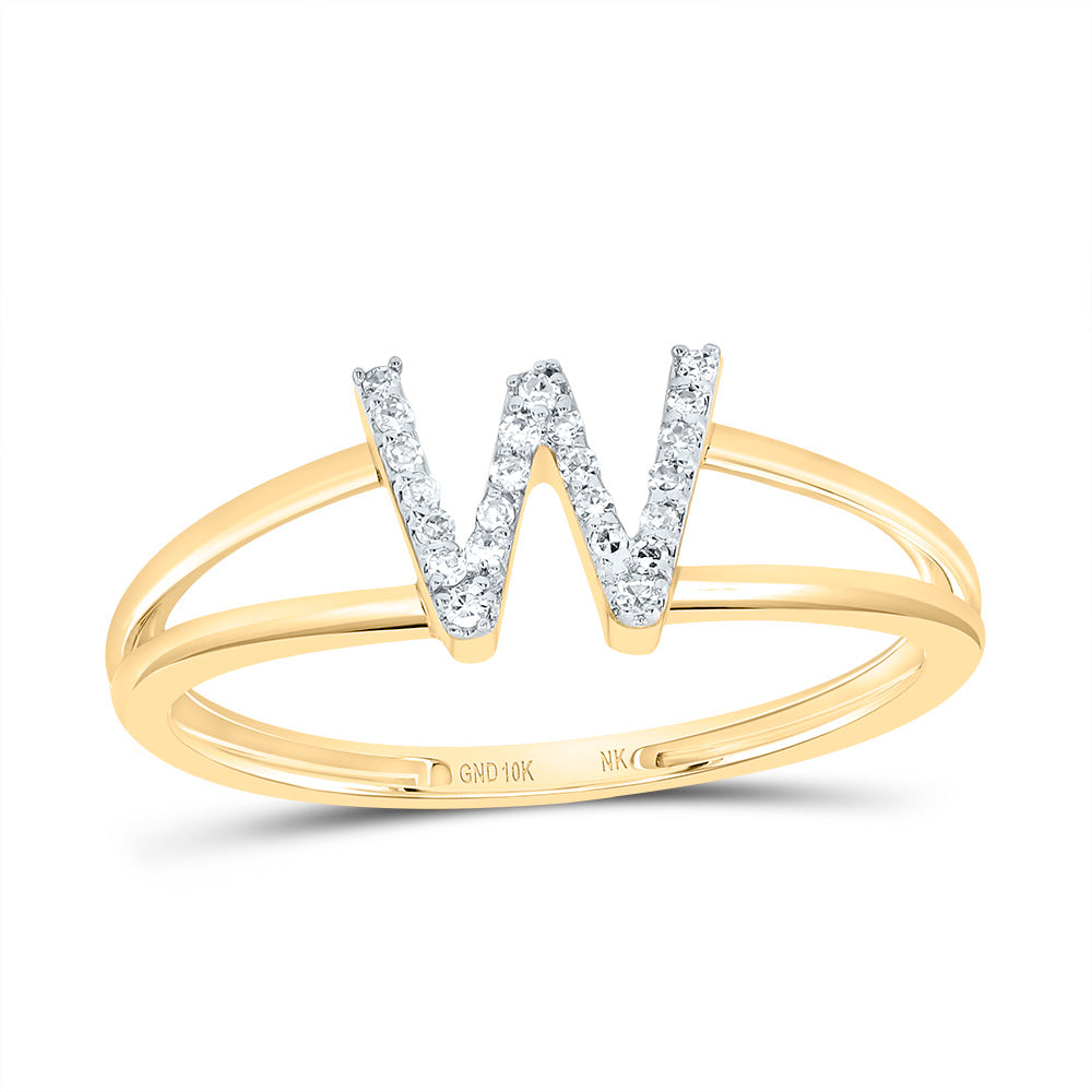 1/12CTW-DIA NK GIFT INITIAL "W" LADIES RING 7 Daisy Joyeria