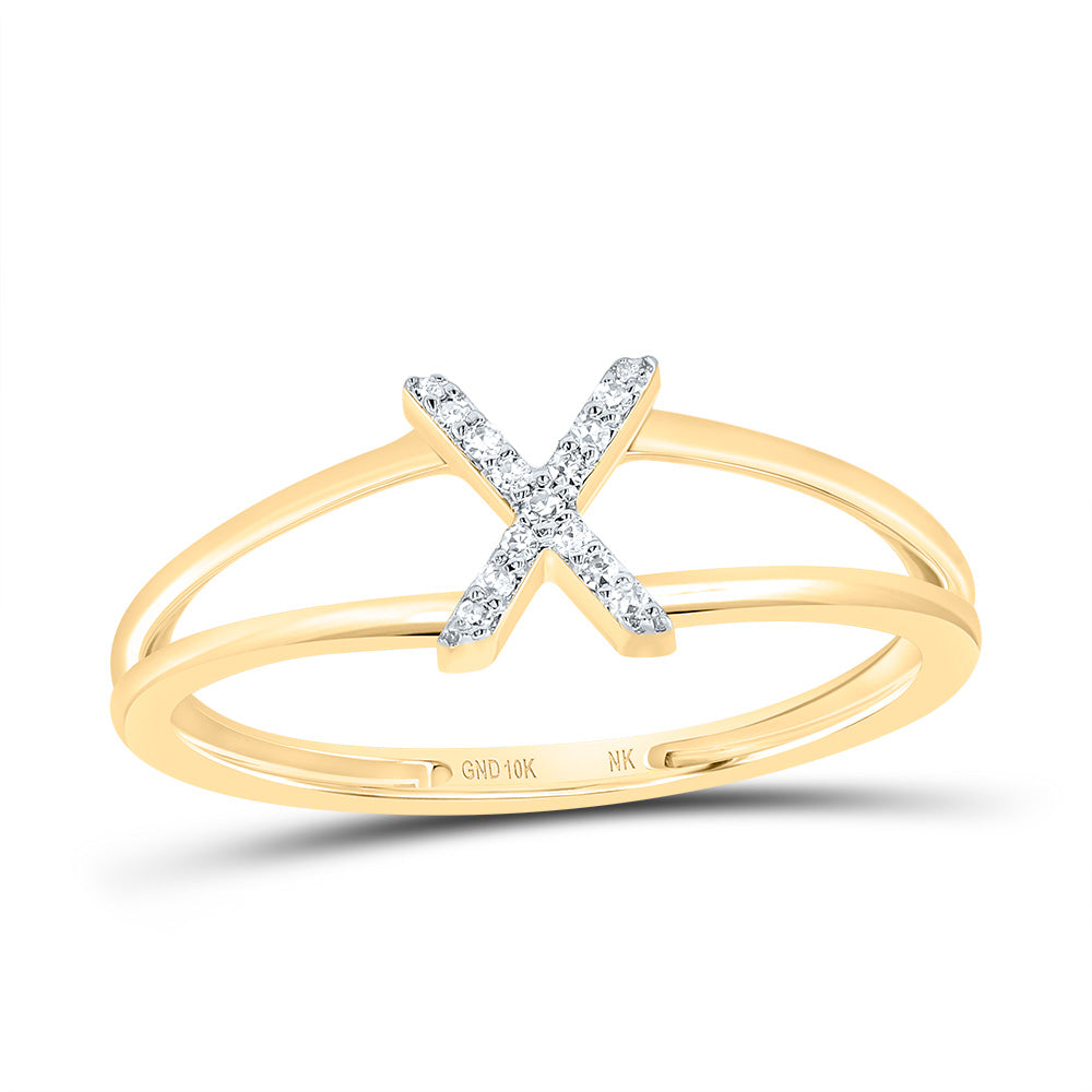 1/20CTW-DIA NK GIFT INITIAL "X" LADIES RING 7 Daisy Joyeria