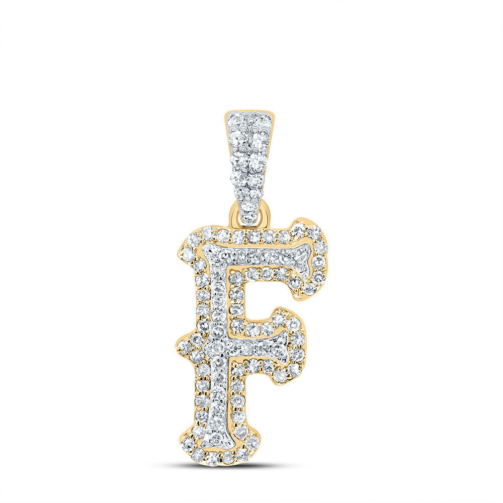 1/3CTW-NAT DIA NK FASHION INITIAL "F" PENDANT Daisy Joyeria