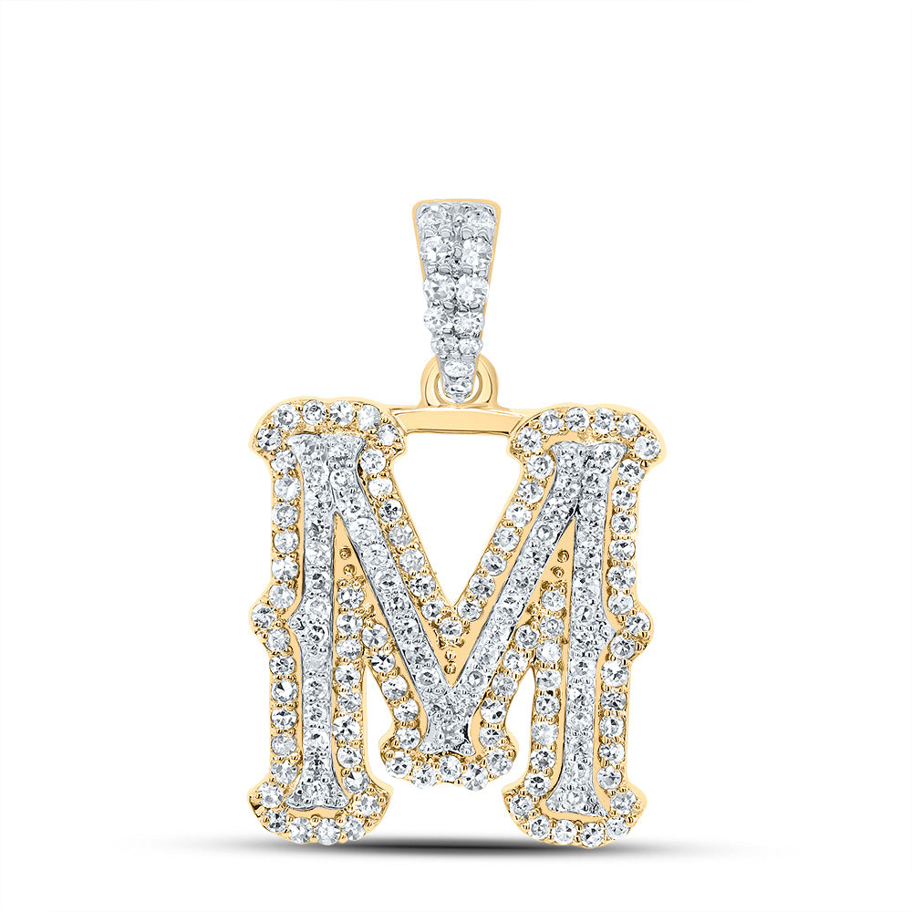 1/2CTW-NAT DIA NK FASHION INITIAL "M" PENDANT Daisy Joyeria