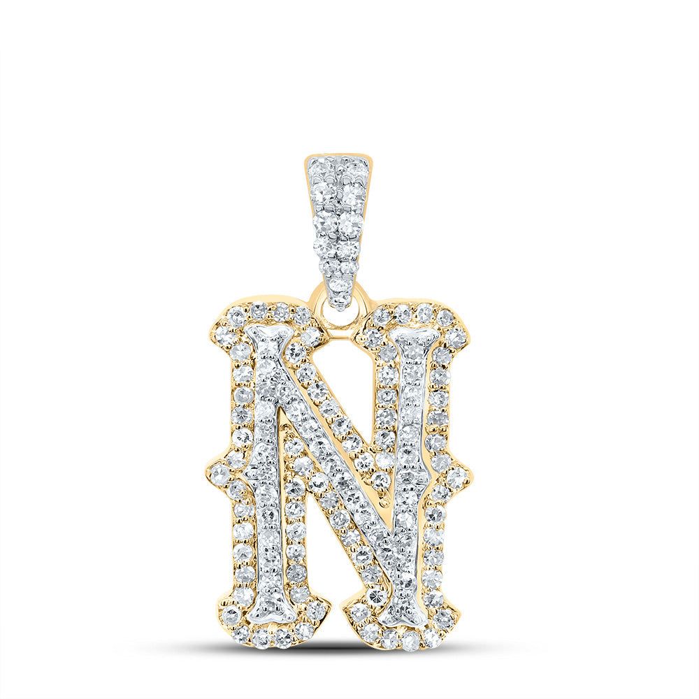 3/8CTW-NAT DIA NK FASHION INITIAL "N" PENDANT Daisy Joyeria