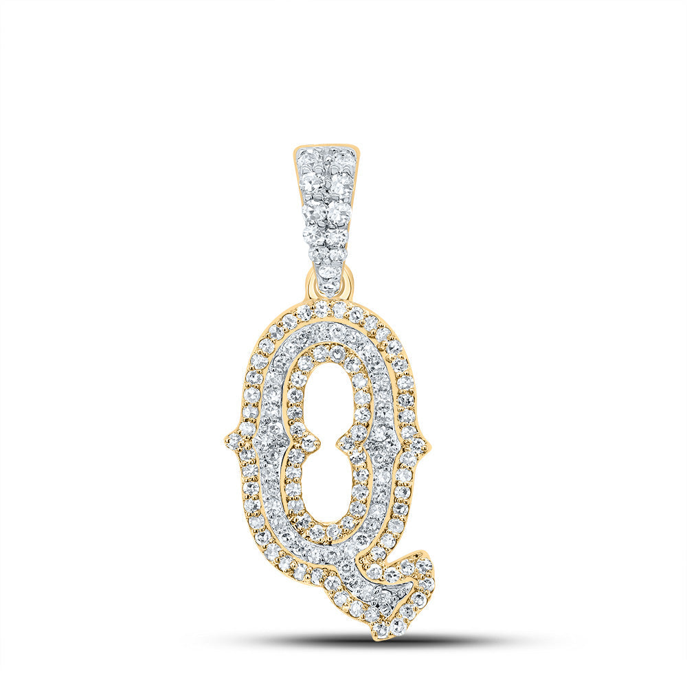 3/8CTW-NAT DIA NK FASHION INITIAL "Q" PENDANT Daisy Joyeria