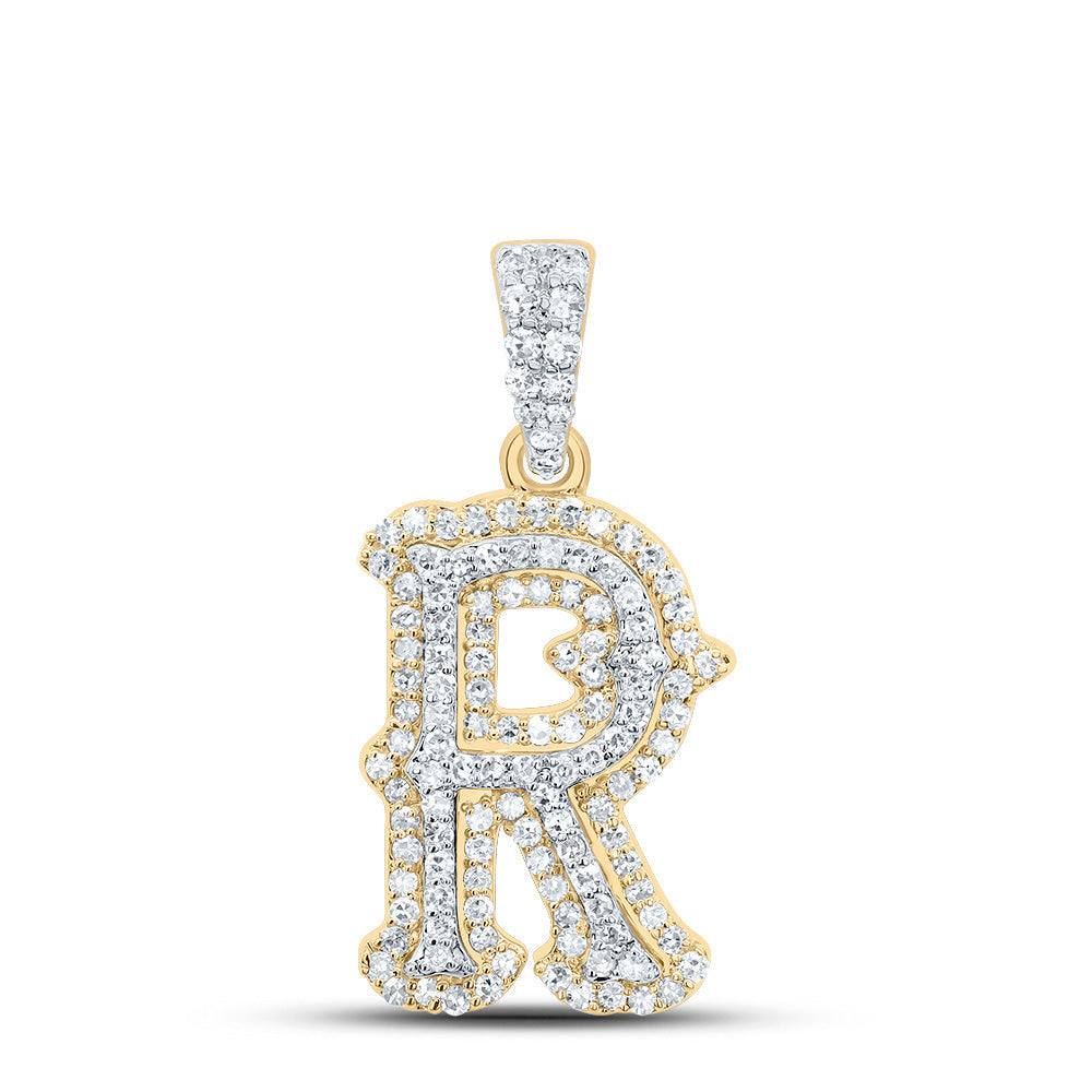 3/8CTW-NAT DIA NK FASHION INITIAL "R" PENDANT Daisy Joyeria