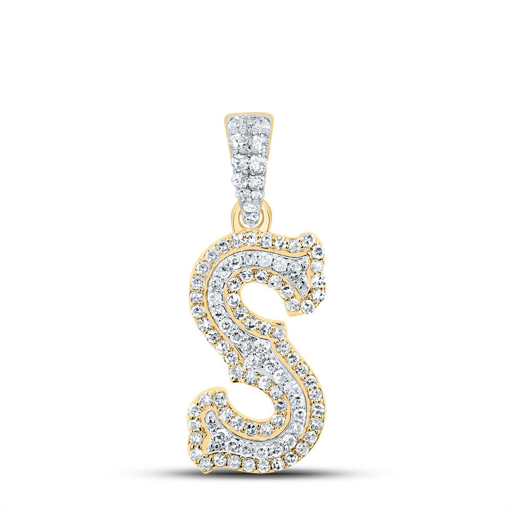 1/3CTW-NAT DIA NK FASHION INITIAL "S" PENDANT Daisy Joyeria