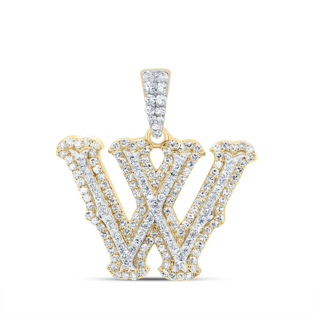 1/2CTW-NAT DIA NK FASHION INITIAL "W" PENDANT Daisy Joyeria