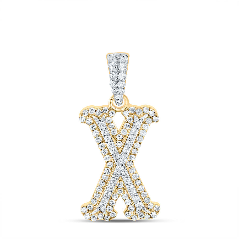1/3CTW- NAT DIA NK FASHION INITIAL "X" PENDANT Daisy Joyeria