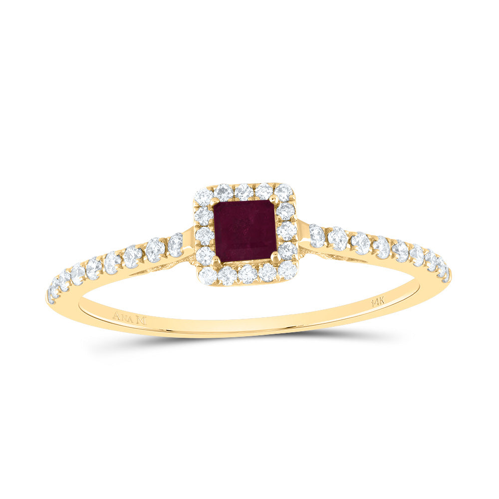 1/5CTW-DIA ANA M 3MM PR-RU NAT GEM RING 7 Daisy Joyeria