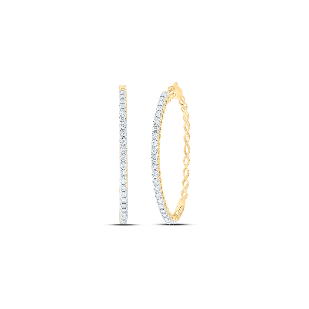 7/8CTW-DIA NK FASHION HOOP EARRING Daisy Joyeria