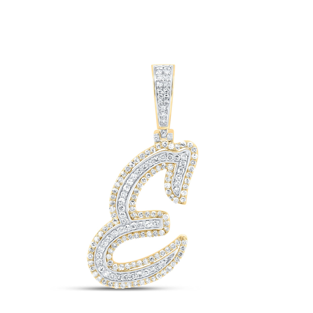 3/4CTW-DIA NK FASHION INITIAL "E" PENDANT Daisy Joyeria