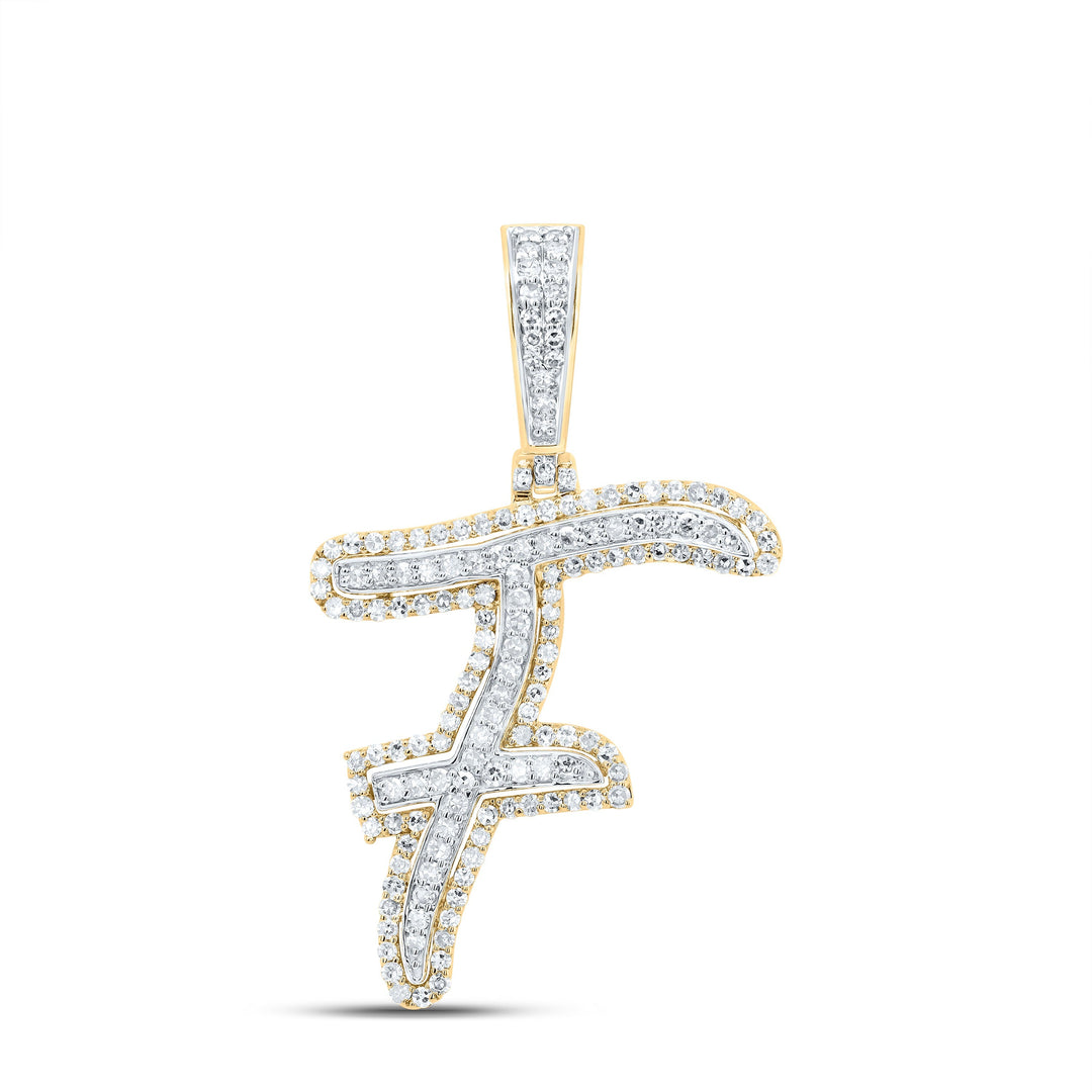 5/8CTW-DIA NK FASHION INITIAL "F" PENDANT Daisy Joyeria