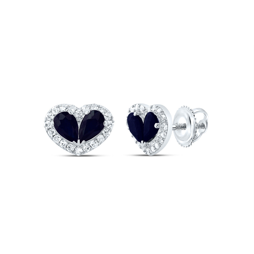 1/5CTW-NAT DIA CN 7/8CTW PS-BS NAT GEM HEART STUD EARRING Daisy Joyeria