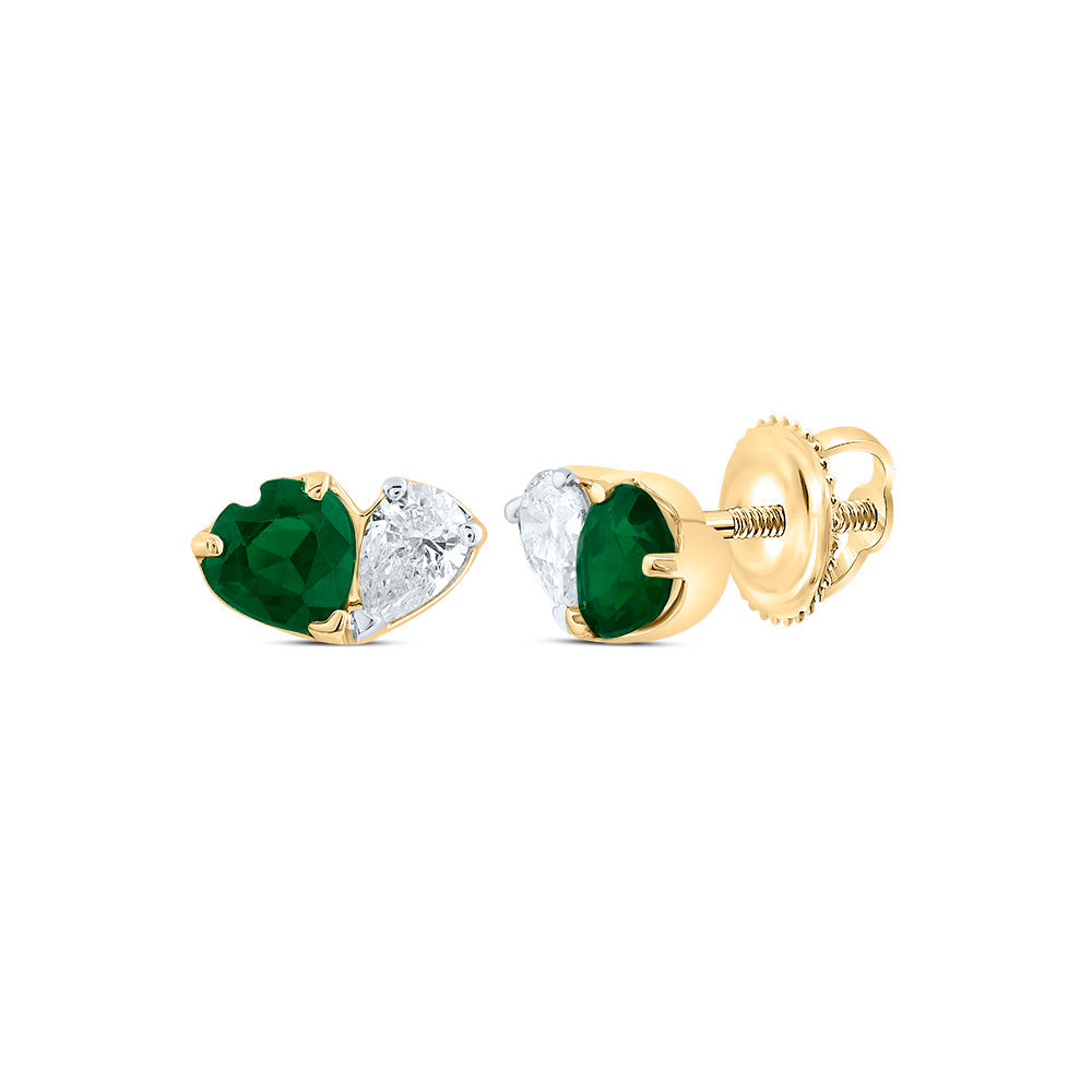1/10CTW-NAT DIA ANA M 3MM HT-EM NAT GEM HEART STUD EARRING Daisy Joyeria