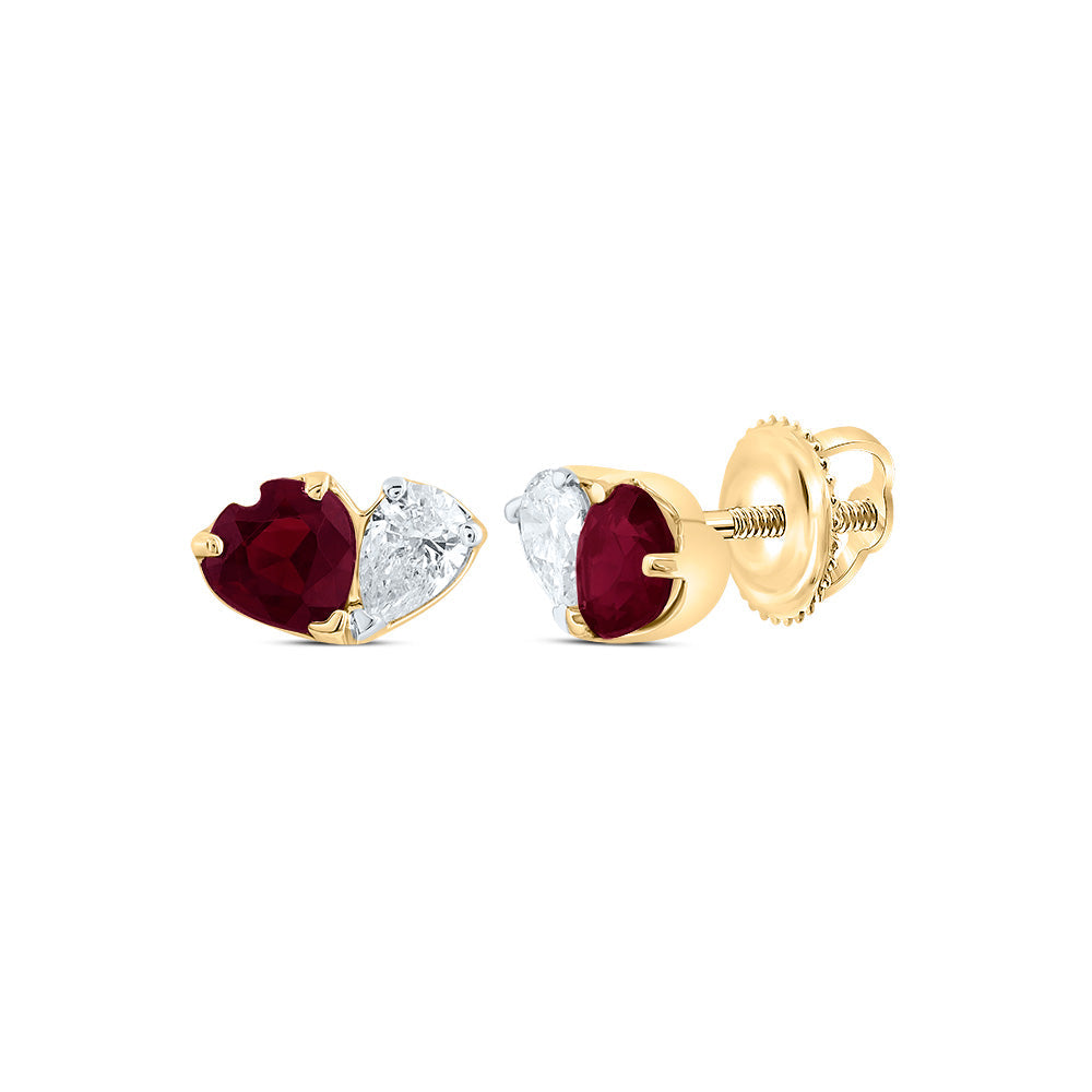 1/10CTW-NAT DIA ANA M 3MM HT-RU NAT GEM HEART STUD EARRING Daisy Joyeria