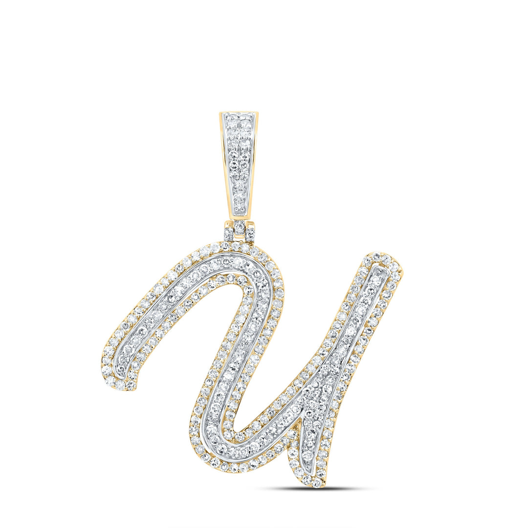 1CTW-DIA NK FASHION INITIAL "U" PENDANT Daisy Joyeria