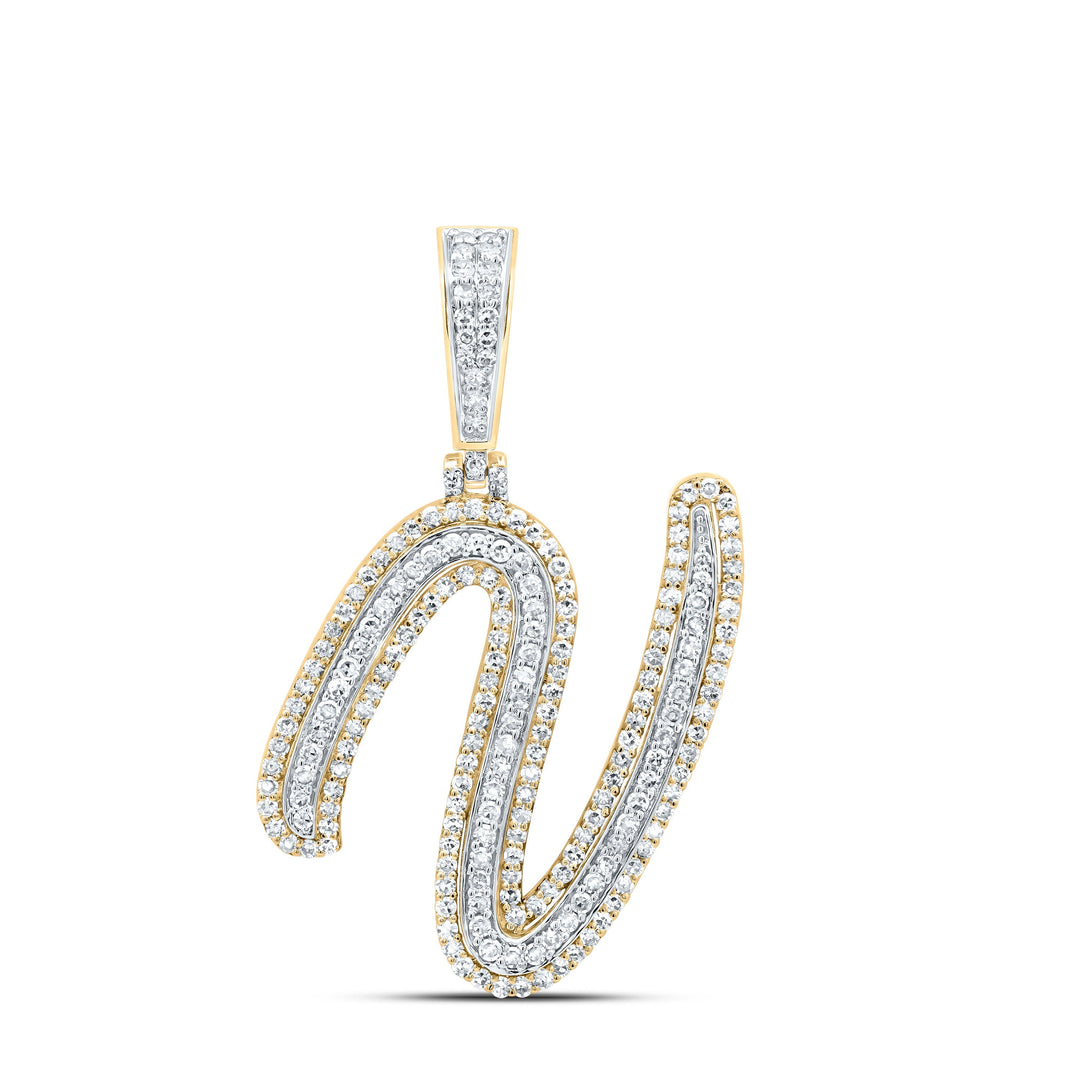 7/8CTW-DIA NK FASHION INITIAL "V" PENDANT Daisy Joyeria