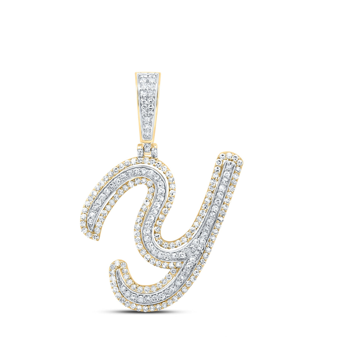 7/8CTW-DIA NK FASHION INITIAL "Y" PENDANT Daisy Joyeria