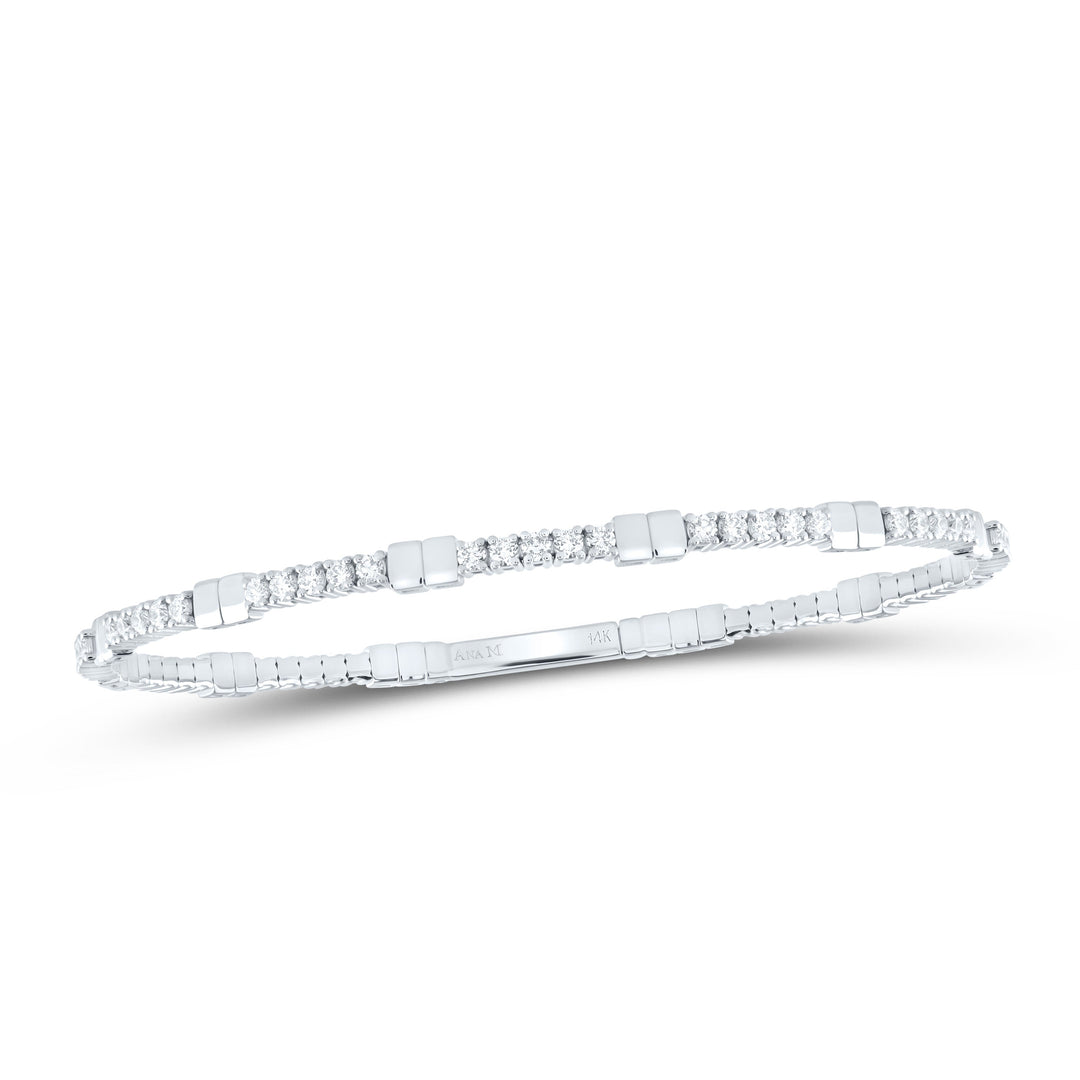 1 3/8CTW-DIA ANA M FASHION FLEXIBLE BANGLE (60X50MM) Daisy Joyeria