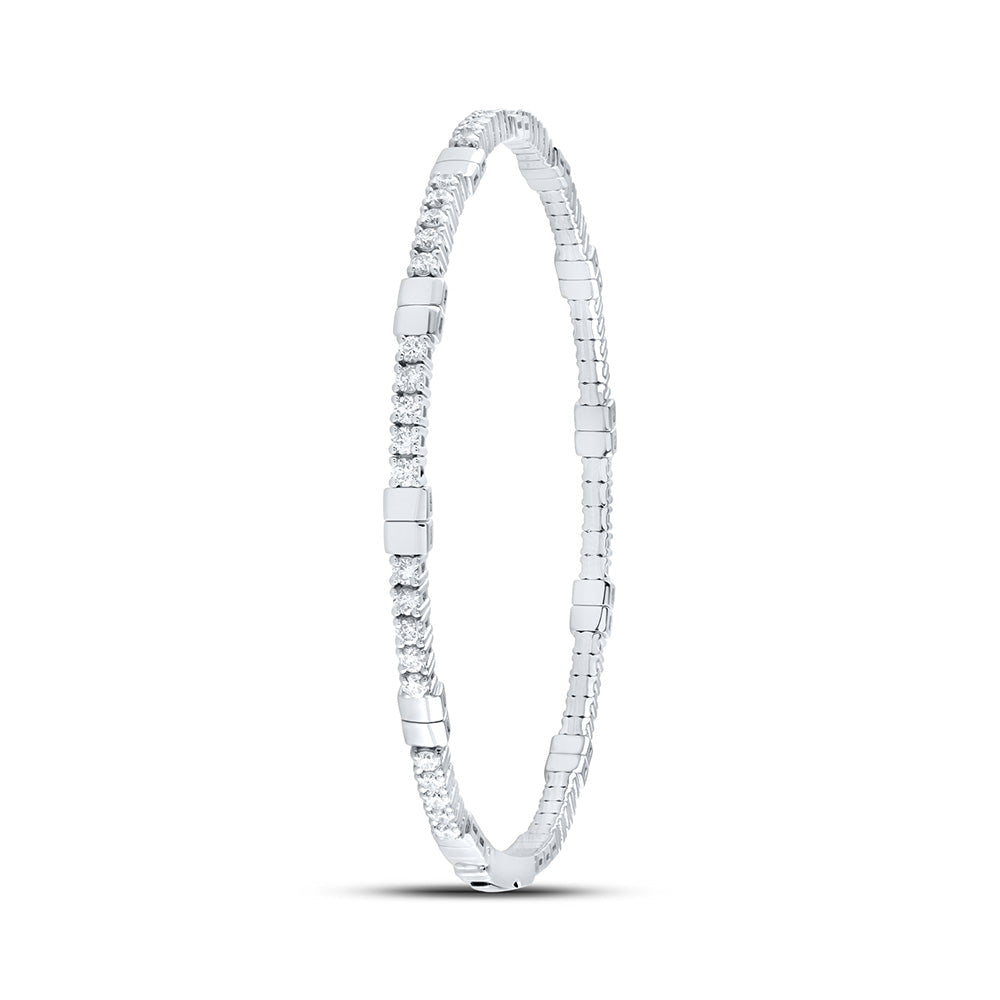 1 3/8CTW-DIA ANA M FASHION FLEXIBLE BANGLE (60X50MM) Daisy Joyeria