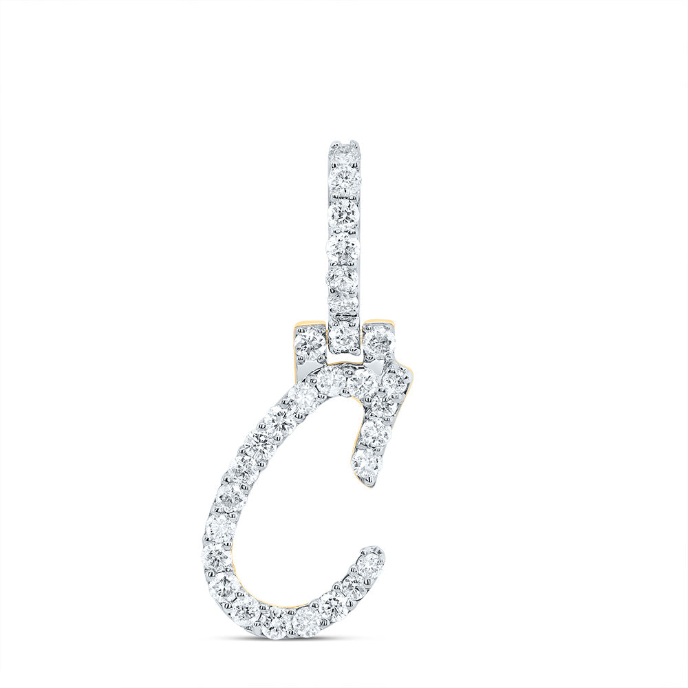 1/2CTW-DIA NK FASHION INITIAL "C" PENDANT Daisy Joyeria