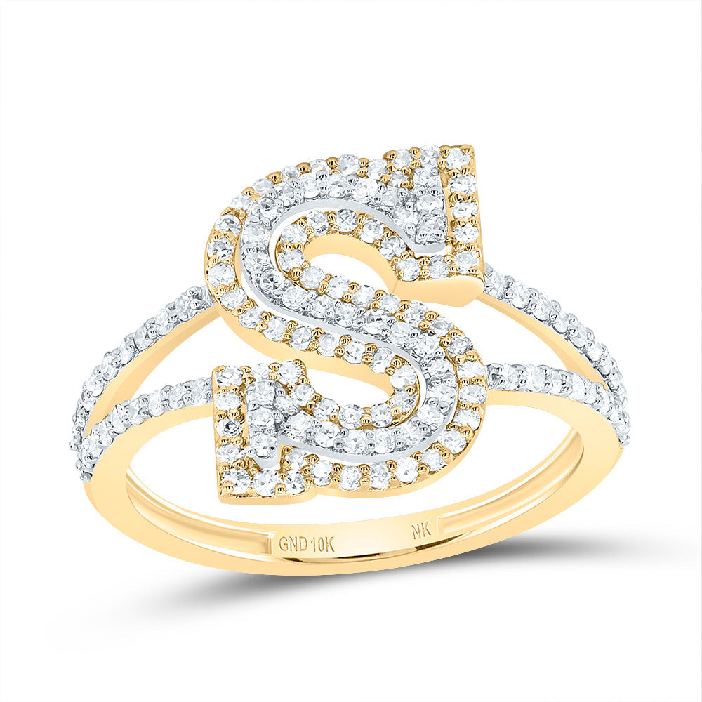 1/2CTW-DIA NK FASHION INITIAL "S" LADIES RING 7 Daisy Joyeria