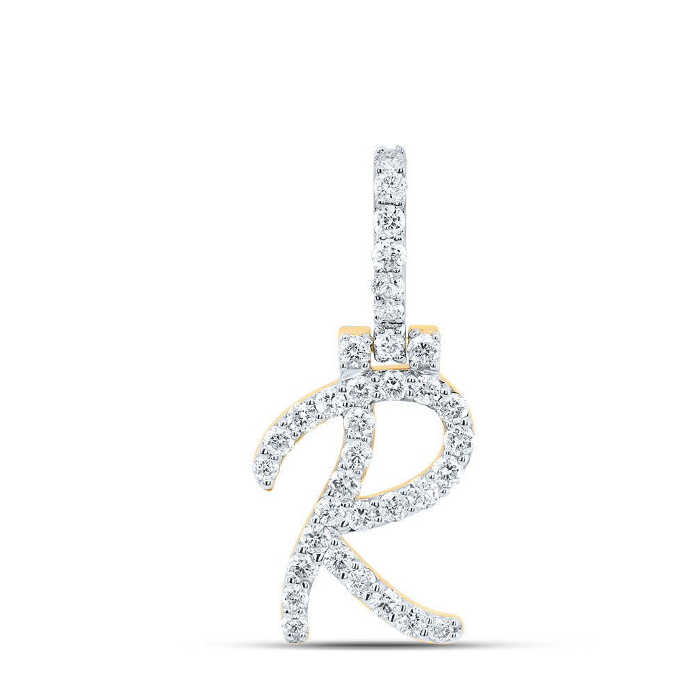 1/2CTW-DIA NK FASHION INITIAL "R" PENDANT Daisy Joyeria